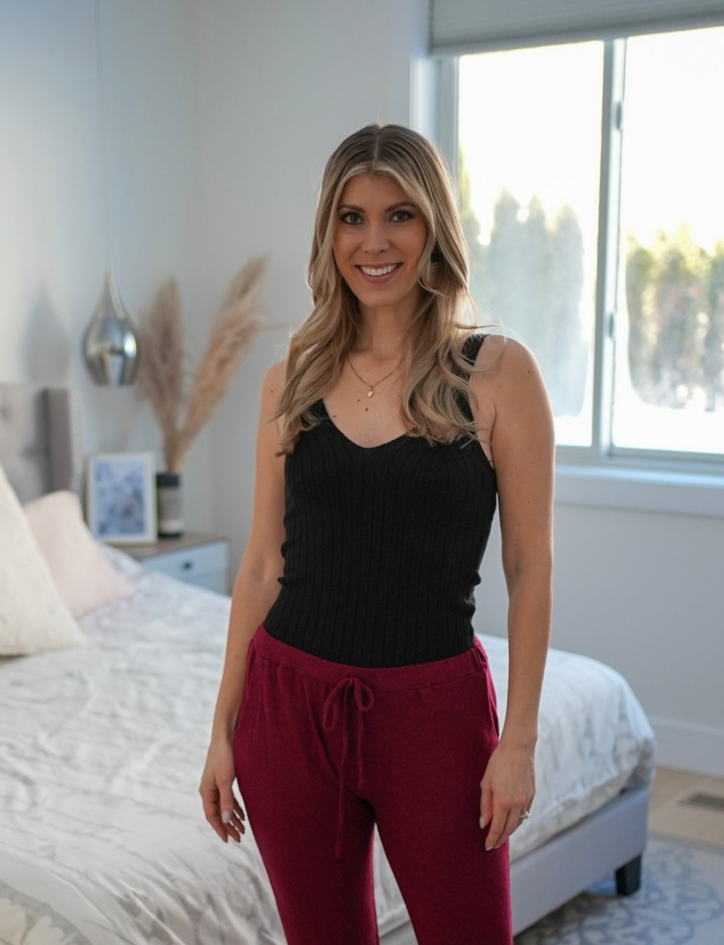 Knit Tank Top in Black