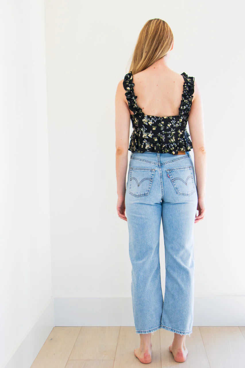 Black floral top