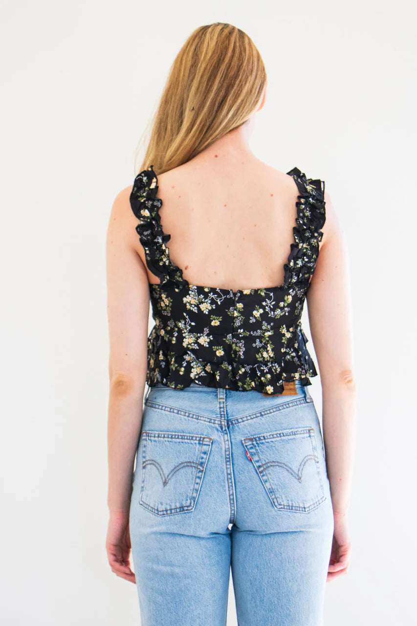 Black floral top