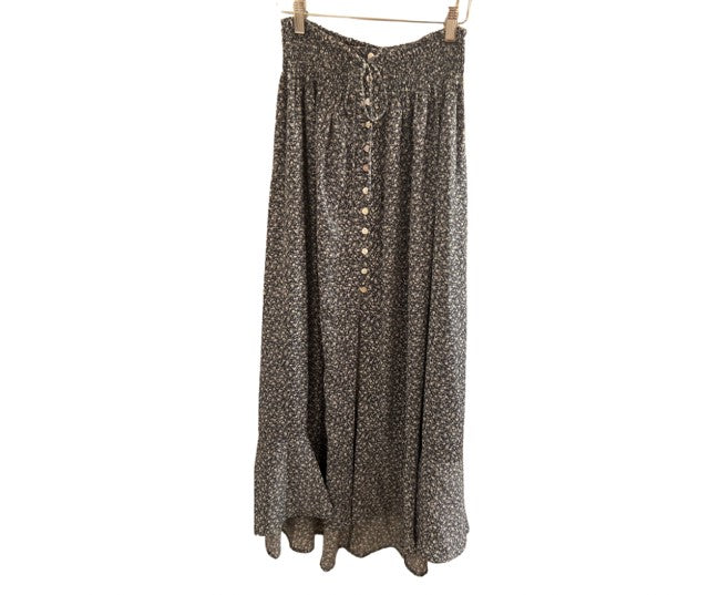 Floral Maxi Skirt - Blue & White