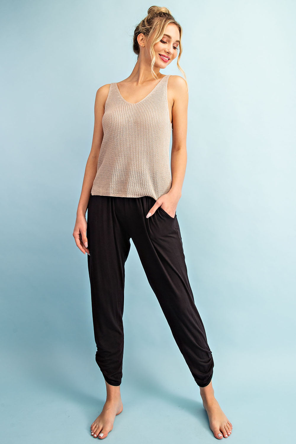 Black Pants with Shirring