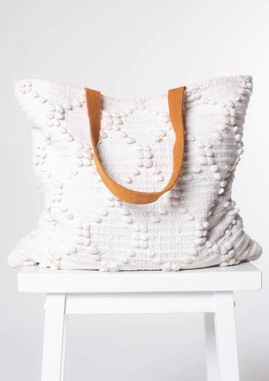 Tote Bag - Natural/Blue/Pink