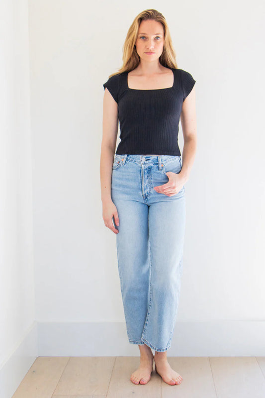 Ribbed Top in Black