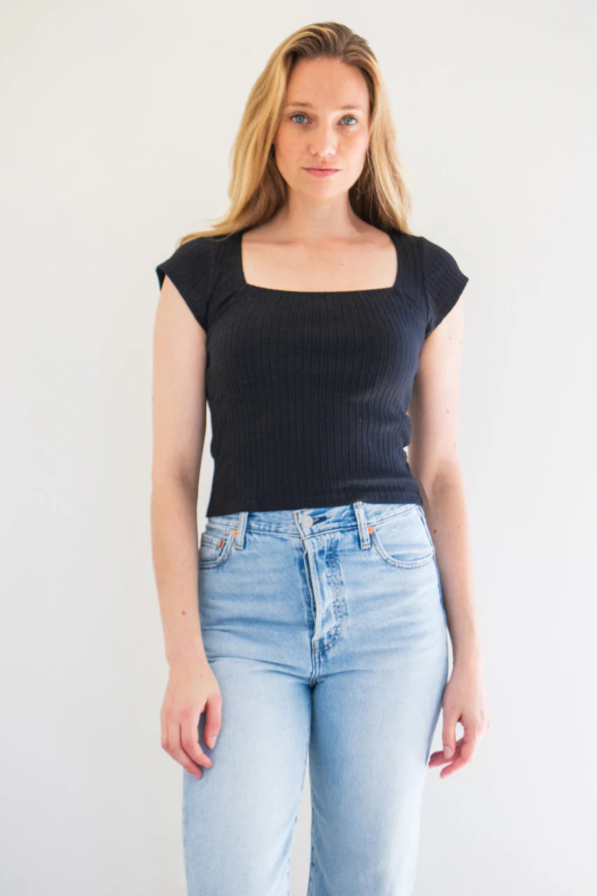 Ribbed Top in Black