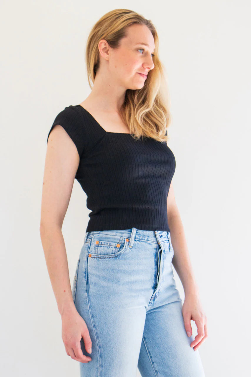 Ribbed Top in Black