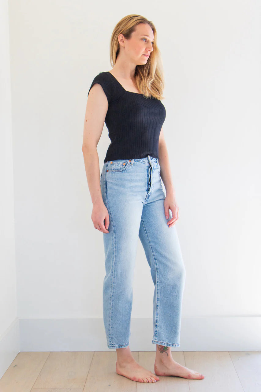 Ribbed Top in Black