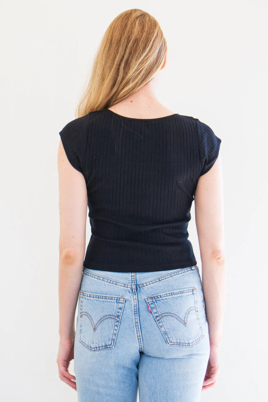 Ribbed Top in Black