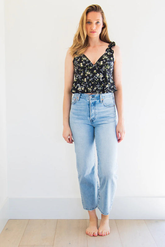 Black floral top