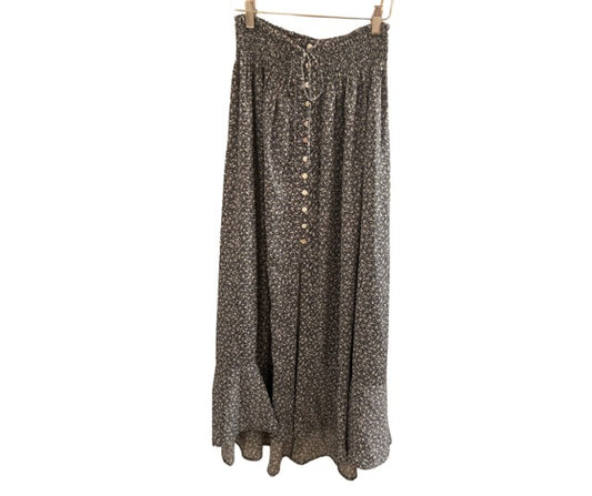 Floral Maxi Skirt - Blue & White