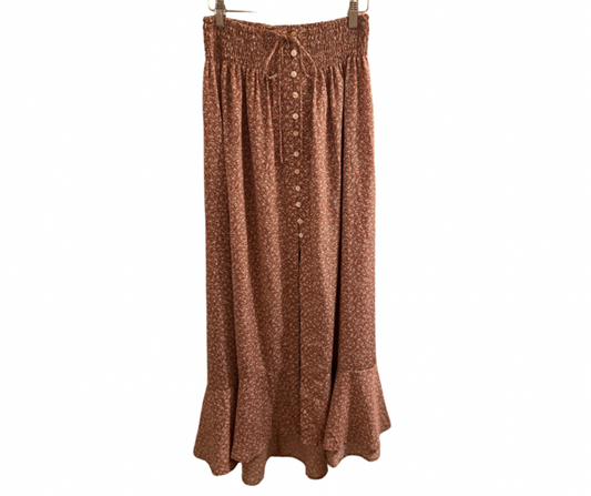 Floral Maxi Skirt - Mauve & White