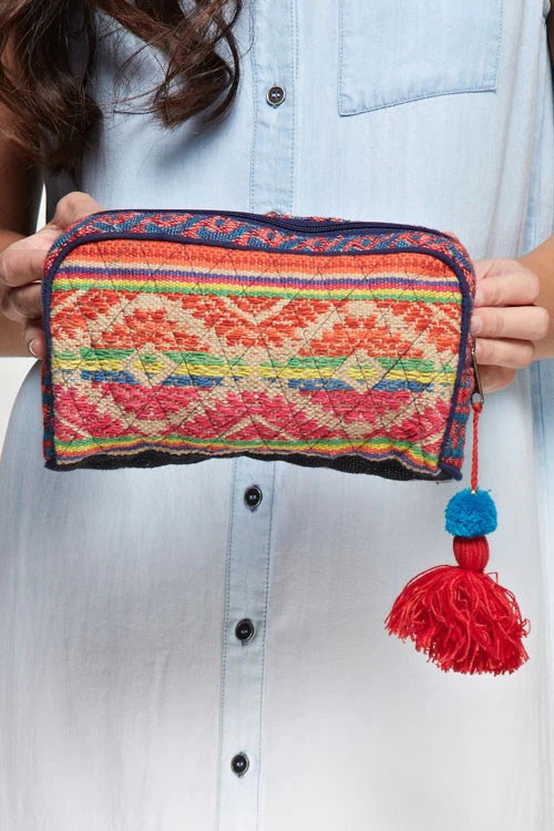 Piped Tassel Makeup Bag