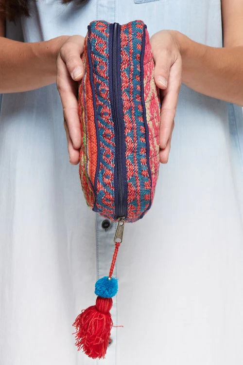 Piped Tassel Makeup Bag