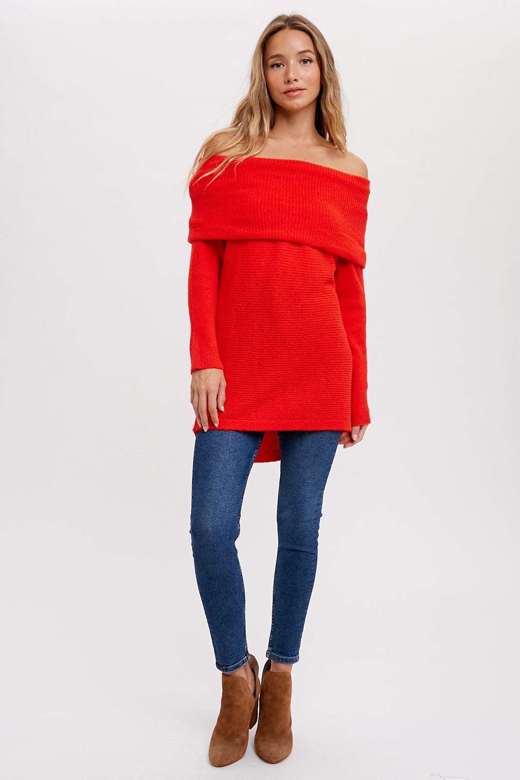 Red Dolman Sweater